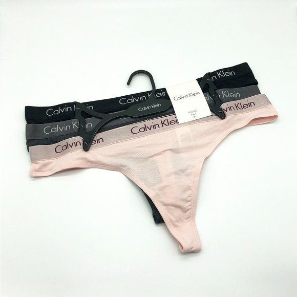 Calvin Klein Womens 3-Pack Ultimate Comfort Cotton Stretch Thong Panties L | XL - Picture 4 of 9